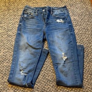 Women’s Skinny Ripped Blue Jeans